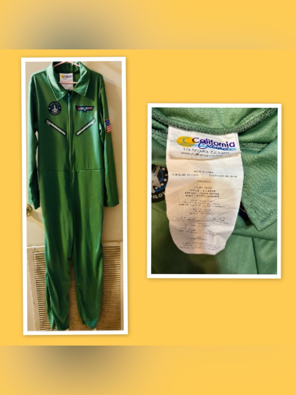 California Costumes Child Fighter Pilot Jumpsuit ~ Size XL